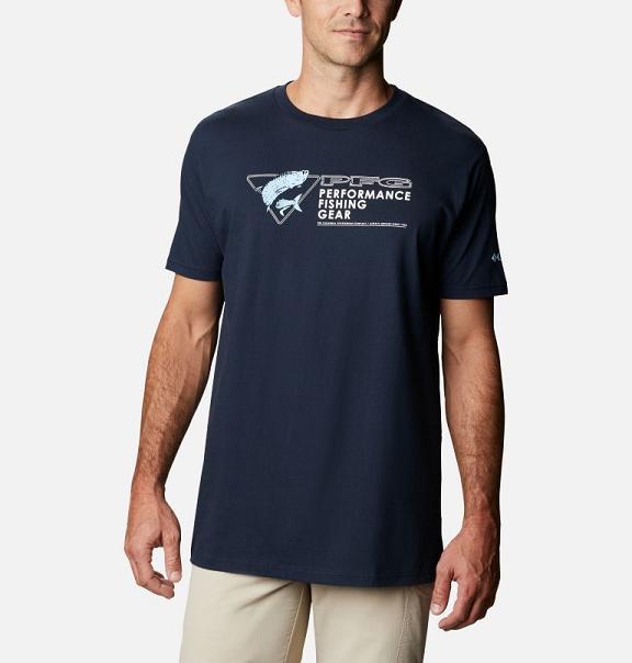 Columbia PFG T-Shirt Navy For Men's NZ32087 New Zealand